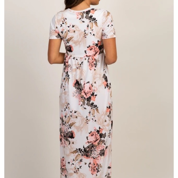 Maternity Ivory Floral Maxi Dress - Picture 3 of 9